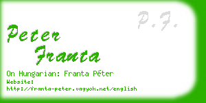 peter franta business card
